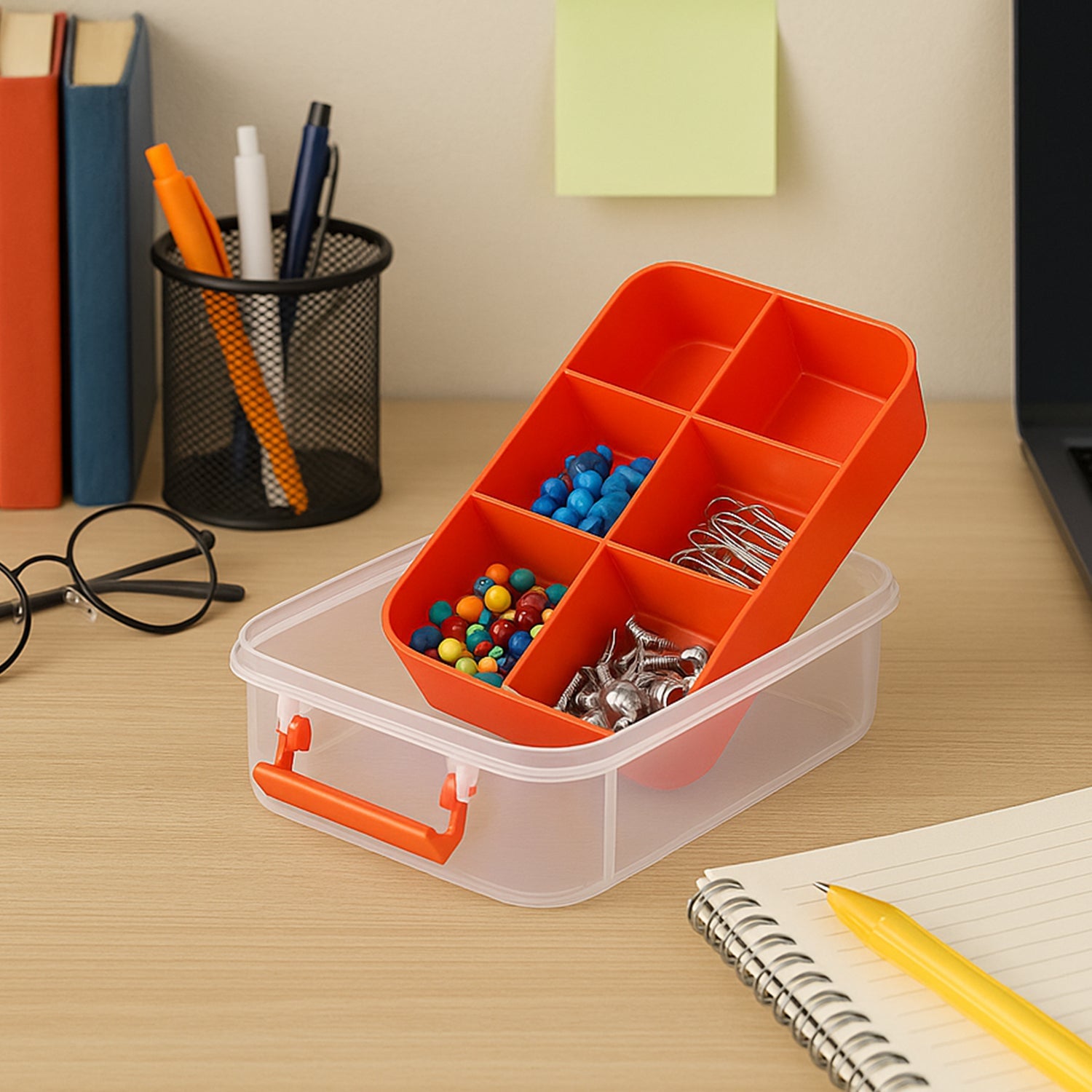 3-Layer Multi-Purpose Transparent Plastic Storage Carry Box with Handle 3-Layer Multi-Purpose Transparent Plastic Storage Carry Box with Handle